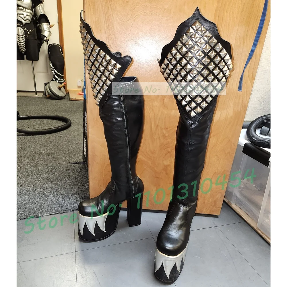 Black Knee High Platform Demon - Cosplay Flame Prop ulasan dan harga