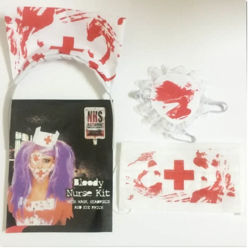 3pcs/Set Halloween Bloody Nurs - Cosplay Prop Kit ulasan dan harga